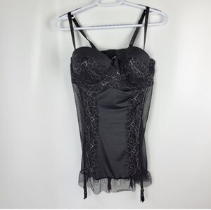 Black Fuchsia by Secret Lace Sexy Lingerie‎ Bra Top With Garter Straps Sz 2x